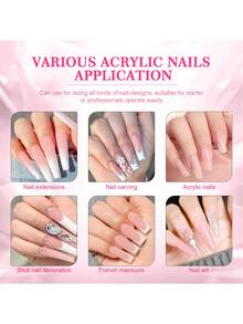 Saviland 5.29盎司粉色丙烯酸指甲粉，防碎持久，沙龙级品质，适用于美甲延长和3D雕刻法式美甲，家用沙龙DIY，初学者专业美甲用品 - 粉色 - 查看 5