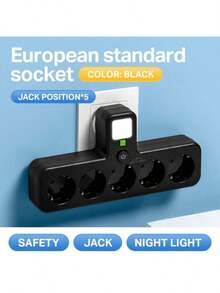 Durable 2/ 3 / 4 Plugs EU Plug Outlet Type-C Ports Universal Wall Power Wall Mounted Adapter Home Offices - EU E Type Plug(220-240V) - View 15