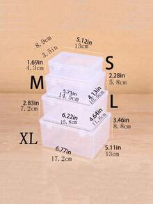 1pc Multi-Functional Transparent Plastic Box - Various Sizes, For Organizing Beads, Crafts, Diamond Painting, Earphones, Cables, Chargers, Small Office Desktop Items Storage - Clear - View 8