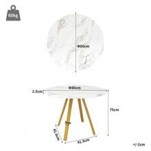 Dining Table & Chair Sets - White+Gold + MDF+Metal + Velvet + Seats 4 - View 11