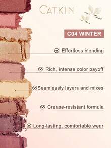 CATKIN Eyeshadow Palettes Sparkly Eyeshadow Matte And Glitter Makeup Matte Shimmer Highly Pigmented Makeup Palettes Eye Shadow 9 Colors Neutral Cosmetic Eye Shadows C04 Winter - C04 Winter - 查看 6