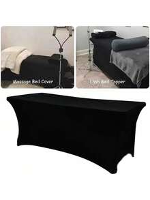 Lash Bed Cover Sheet 6FT Black Spa Bed Cover Fitted SPA Message Salon Table Reusable Lash Extension Bed Linens Sheet For Spa Salon - Multicolor - View 4