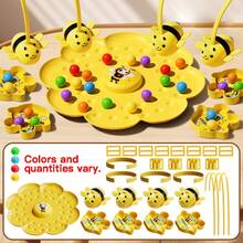 Multi-Player Interactive Bee Honey Collecting Toy, Tabletop Fishing Game Toy, Competitive Party Game Toy (Random Assorted Bean Colors) - Multicolor - View 8