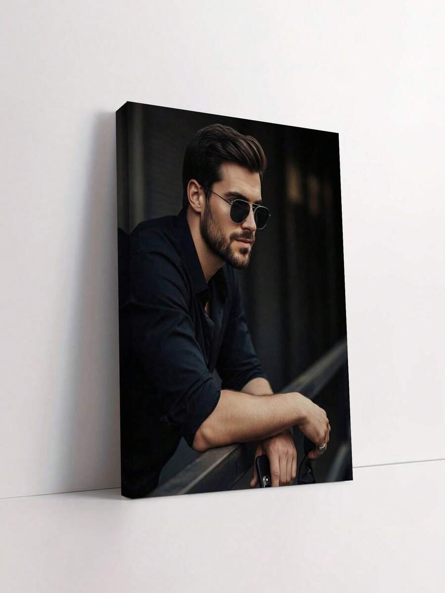 Customizable Wooden Frame Canvas Wall Art - Personalized Family Portraits And Action Photos, Printed, Suitable For Living Room, Bedroom Or Home Office Decor, Cozy Room Accent, Quality Reproduction Framed Canvas Painting