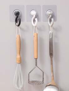 1/4/6pcs No-Trace Rotating No-Nail Ceiling Hooks, No-Drilling Damage-Free Roof/Wall Mounted Heavy-Duty Hanging Door Hooks - Multicolor - View 5