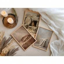 三件套基督教主题墙饰“从受难到复活”。复活节礼物。基督教电子海报。 - A - 查看 3