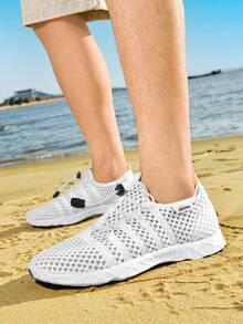 Men's Outdoor Waterproof Sole Wading Shoes, Summer Quick-Dry Swimming Shoes, Vacation Casual Sports Shoes - White - View 3