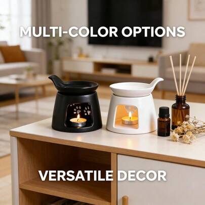 Ceramic Essential Oil Burner, Baby Wax Melt Burner Humidifier Yoga Aromatherapy Fragrance Diffuser Candle Holder, For Living Room, Bedroom, Office Decor