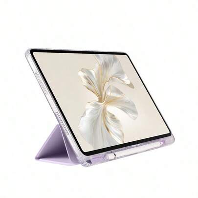 Funda plegable para tableta con ranura transparente para bolígrafos, opción ideal para amantes de la moda, funda protectora delgada y ligera con función de soporte, resistente a golpes y caídas con carcasa suave, recortes precisos, piel sintética premium, perfecta para uso diario y trabajo, compatible con Honor Pad X8a, Honor Pad X9, Honor Pad V9 11.5 Inch 2025, Honor Pad X9 Pro 2025, Honor Pad X8 Pro