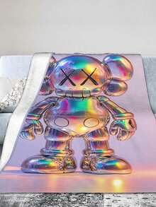 Kawss Kawaii Kaw Blanket Luxury Anime Flannel Blanket - Ultra Soft Cartoon Print, The Perfect Gift For Any Occasion, Christmas, Birthday, For Home, Camping & Travel Use - 黑色 - 查看 5