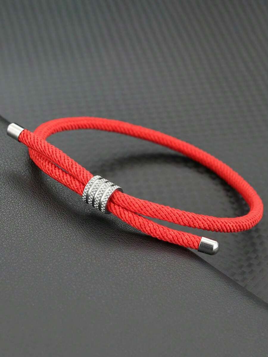 1条男士可调节绳手链 米兰绳手链 男女通用情侣手链 时尚休闲装扮及特殊场合饰品 - 可調式手繩 - 查看 1