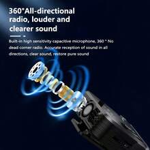 Wireless Lavalier Microphone With Fur Ball Windshield, USB Type-C, Omnidirectional, Smart Noise Cancellation, DSP Chip, Rechargeable Lithium Polymer Battery For Live Streaming, Interviews, Song Recording Compatible With Iphone Android Phone Mobile Phone, Interview Laptops Suitable For Summer Vaction, Travel Holiday, Interviews Video Podcasts Vlogs - one to one - View 10