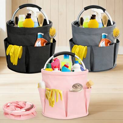 1PC 17L Large Capacity Collapsible Storage Basket, 600D Oxford Waterproof Portable Organizer Bin With 6 Side Pockets & Handles, Multifunctional Laundry Basket Picnic Basket Toy Storage Box For Home Outdoor Garden Camping.Basket,Baskets,Picnic Basket,Basket Storage,Storage Orangizer,Bathroom Accesssories,Bathroom Deccor,Kitchen Orangizer,Home Decor,Storage Bins,Easter Basket,Laundry Organzation,Laundry Basket,Traveling Essential.