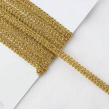 1 peça de 270 cm de comprimento, fita de renda metálica trançada com detalhes dourados, 1,0 cm de largura, renda ondulada filigranada, acabamento trançado, enfeites em formato de onda com glitter, acessórios para confecção de roupas, artesanato, costura, decoração de embalagens de presentes. - Aparar - Ver 3