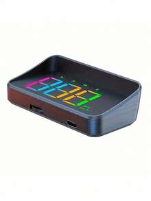 5V高清HUD车载抬头显示器，ABS材质，通用驾驶员位置，USB供电，有线连接，公里/小时/英里/小时可切换，超速报警，无需电池 - A - 查看 9