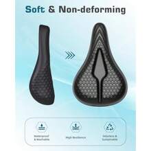 Bike Seat Cushion High-Resilient Gel Padded Bike Seat Cover For Men And Women Breathable And Hollow Design Comfort Bike Saddle For Cycling Mountain Bikes Road Bikes Exercise Bikes - 黑色 - 查看 3