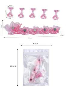 4pcs Flower Series Laser Aurora Transparent Acrylic Nail Art Practice Holder, Nail Art Tray, Nail Art Stand, Nail Art Press Plate Stand, Nail Art Practice Hand Pad, Pre-Coated Nail Art Stand, Nail Art Display Rack, Home Nail Salon Beginner Kit - Multicolor - View 7