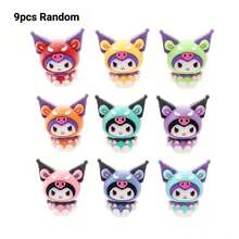 SANRIO 1/3/5/9件套三丽鸥酷洛米小恶魔毛绒公仔，DIY首饰配件及办公桌面装饰品 - 彩色 - 查看 9