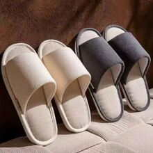 Linen Upper Slip-On Slippers With PVC Anti-Slip Sole, Suitable For Home, Bedroom, Living Room, All Season Unisex - Multicolor - View 5