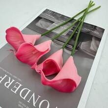 1/4/10支装人造马蹄莲花束，仿真花，适用于派对、花园、客厅、卧室、书桌、办公室装饰、春/冬装饰、圣诞节、中国新年、冬季装饰，人造花（粉色） - 粉色 - 查看 10