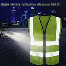 High-Quality Product[Multi-Pocket Reflective]Reflective Vest, Safety Running And Cycling, Multi-Pocket Reflective - 深綠色 - 查看 5