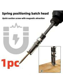1pc Spring-Loaded Screw Holder Screwdriver Bit, Featuring A Spring-Loaded Clamp To Prevent Drops, Designed For Single-Handed Use - Multicolor - View 5