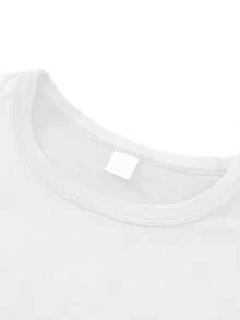 Disney Cartoon Princess Elsa Printed Children's T-Shirt. This Soft And Breathable Short Sleeved Round Neck T-Shirt Is Perfect For Spring And Summer Wear, Making It An Ideal Choice For Daily Wear, Vacation And Leisure, Outdoor Exploration, Campus Life, And Shopping Trips. This Is Also An Excellent Gift For Boys And Girls Of The Same Age. Every Child Deserves One. - White - View 4