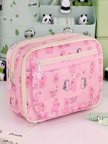 1個創意水豚熊貓鉛筆盒，大容量多層收納，學生必備文具袋 - 卡通款 - 查看 16
