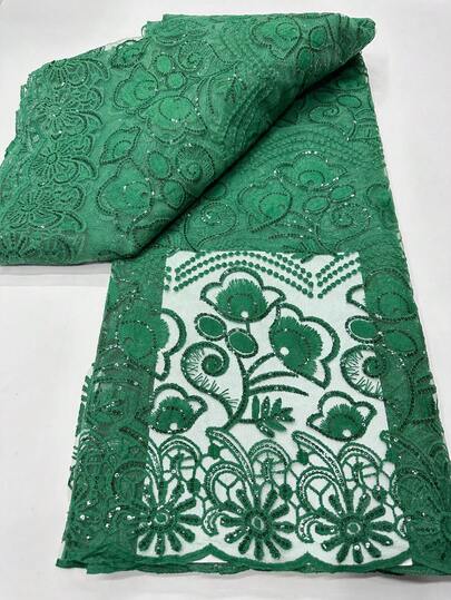 5码高品质非洲网纱蕾丝面料，1码薄款刺绣网纱蕾丝面料，新款设计，适用于尼日利亚派对、晚礼服、婚纱、家居装饰DIY工艺品，红色、白色、紫色、蓝色