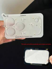 Miếng dán bảo vệ ống kính camera trong suốt hình nơ 3D dễ thương, tương thích với iPhone 17 Pro Max 17Pro, quà tặng mùa xuân cho các bữa tiệc. - nơ trắng - Xem 5