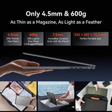 Blackview SCM6 Laptop Screen Extender, 1.3lbs Ultra-Light & 0.17" Ultra-Slim, 14" FHD 1080P IPS Portable Laptop Monitor Extender, Travel Dual Monitor For 13-17",Plug & Play For Windows/Mac/Android/Switch - Xám - Xem 9