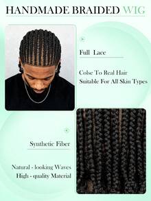 HD Full Lace Braided Headband Wig, Short Lace Braided Curly Ends, Fashionable Halloween Gift | Stylish Wear - Black - View 4