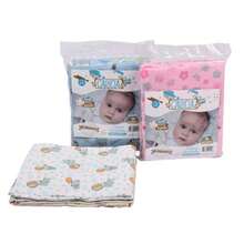 Kit com 3 Cueiro Manta Flanelado Estampado Bebê Minasrey - Azul - Visão 7