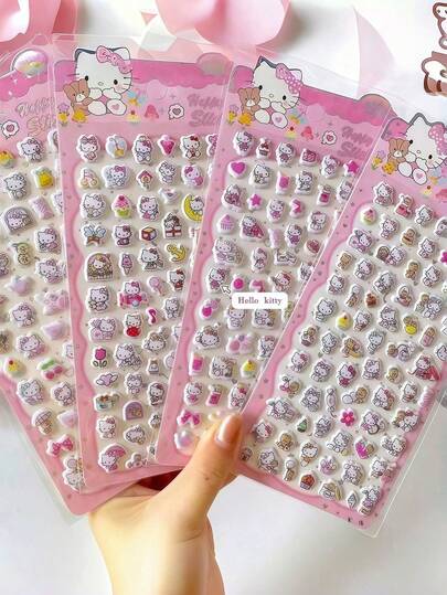 1 Set Cute Cartoon 3D Bubble Stickers, Suitable For Girls, Small Patterns Suitable For Decorating Children's Reward Stickers, Planner Decoration, Phone Case Decoration And CMOS Camera