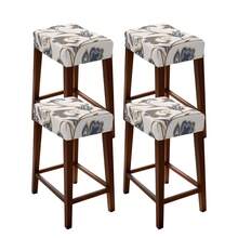 1/2/4/6pcs Stretch Printed Bar Stool Chair Covers, Washable, Suitable For Living Room, Bedroom, Vanity Chair, Coffee Table Chairs - one-size - View 32