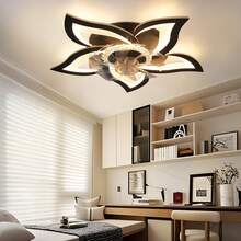 ZMH LED Ceiling Fan With Lighting - Modern Ceiling Light With Fan Quiet 48W Remote Control Dimmable 3 Color Temperature 6-Speed Timer White Fan Lamp For Teen Room Children's Room - 燕尾款 - 查看 11