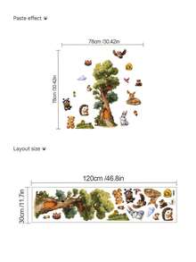 1 pieza/3 piezas - Papel tapiz - Pegatinas decorativas para paredes para habitaciones de niños/niñas, guardería, dormitorio, sala de estar, ventana - Decoración creativa y linda para la habitación de los niños - Multicolor - Ver 11