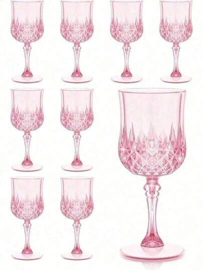 Reusable Plastic Cups With Vintage Style Decor, Durable For Juice, Clear Plastic Champagne Flutes, Unbreakable Plastic Cups, Suitable For Parties, Weddings, Large Events, Back To School, Weddings, Parties And Outdoor Celebrations