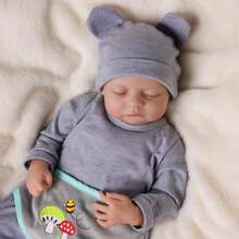 18-Inch Reborn Doll, Lifelike Baby Doll, Reborn Babies, Realistic Dolls, Soft Cotton Body, Looks Like A Real Baby (Boys With Closed Eyes) - 彩色 - 查看 4