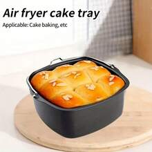 1个不粘空气炸锅烤盘篮，适用于披萨、蛋糕和各种食物，可用洗碗机清洗，易于清洁 - A - 查看 6