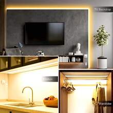 1pc LED Warm White & White Flexible Neon Light Strip (39.3-196.8 Inch), 5V Low Voltage USB Powered, Touch Control Lighting, Suitable For Indoor Decoration, Outdoor Decor, Event Venues - Warm white light - View 9