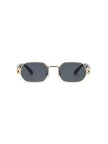 Gafas de moda con montura de metal de pequeño polígono, estilo de ropa de calle personalizada de alta gama para mujeres - Multicolor - Ver 3