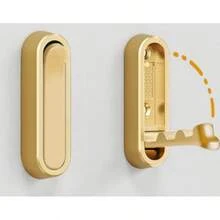 1pc Folding Wall Hook Hidden Robe Towel Coat Hook Hook For Home Kitchen Bathroom Matte Black Towel Hanger - View 5