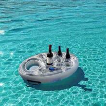 Inflatable Floating Drink Holder, Large Capacity Ice Bucket Bar Floating Table Suitable For Swimming Pool, Can Hold Beer, Wine, Snacks And Pool Party - Multicolor - View 1