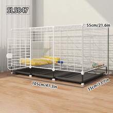 Simple Assembly Indoor Small Dog Cage With Lockable Door, Pull-Out Tray, Easy To Clean, Suitable For Small Puppies, Rabbits, Guinea Pigs, And Other Small Pets - Multicolor - View 3