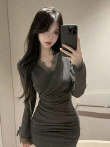 Women Long Dresses - Grey - View 5