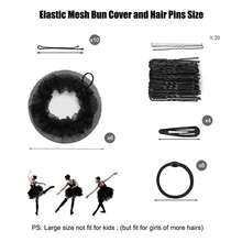 Invisible Hair Net Bun Set, Black Mesh Bun Net With Drawstring Ball Head, Daily Wear Hair Bun Accessory - Black - View 4