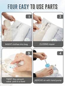 40*30*20cm Travel Vacuum Compression Backpack, With Portable Pump, 35L Handheld Vacuum Sealed Travel Bag With Vacuum System, Transparent Compression Bags, Packing Cubes, Multi-Pockets, Airline Approved Size, Practical Outdoor Commuter Student Backpack, Multiple Colors Available - Multicolor - View 5