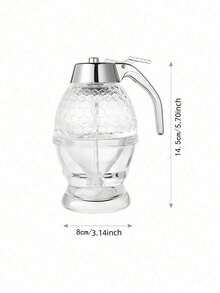 Garrafa de xarope de mel em formato de losango com suporte, fácil de usar, adequada para mel, xarope de bordo, azeite e vinagre, ótima para uso na cozinha e em cafeterias, à prova de ferrugem. Garrafa de óleo em formato de losango, pote para mel, frasco conta-gotas transparente com vedação, ideal para molho de soja e vinagre. - Multicolorido - Ver 2