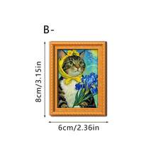 1/6pcs Oil Painting Style Fridge Magnets, Funny DIY Cat Fridge Stickers, Kitchen Refrigerator Cabinet Decor, Removable Fridge Magnets For Storage And Display - multicolor - View 15